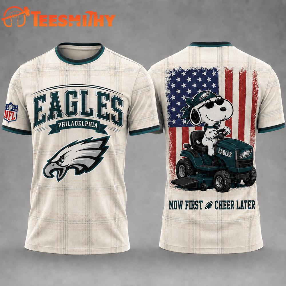 Philadelphia Eagles Funny Football Snoopy Gardening Lovers 3D T Shirt