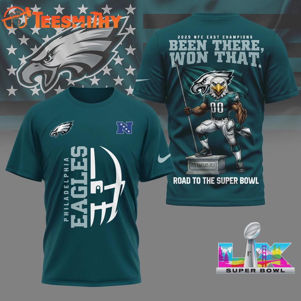 Philadelphia Eagles NFL 2025 NFC East Champions Premium 3D Shirt