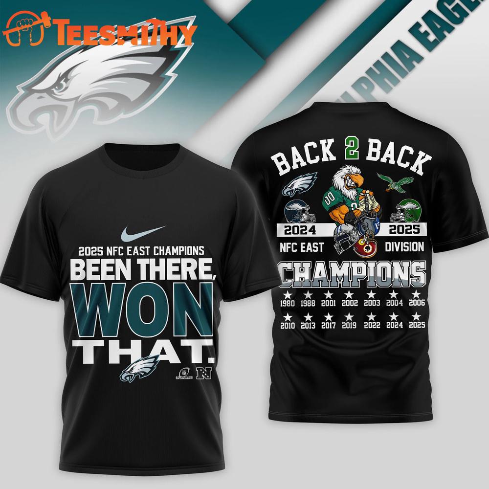 Philadelphia Eagles NFL 2025 NFC East Champions Premium Black T Shirt