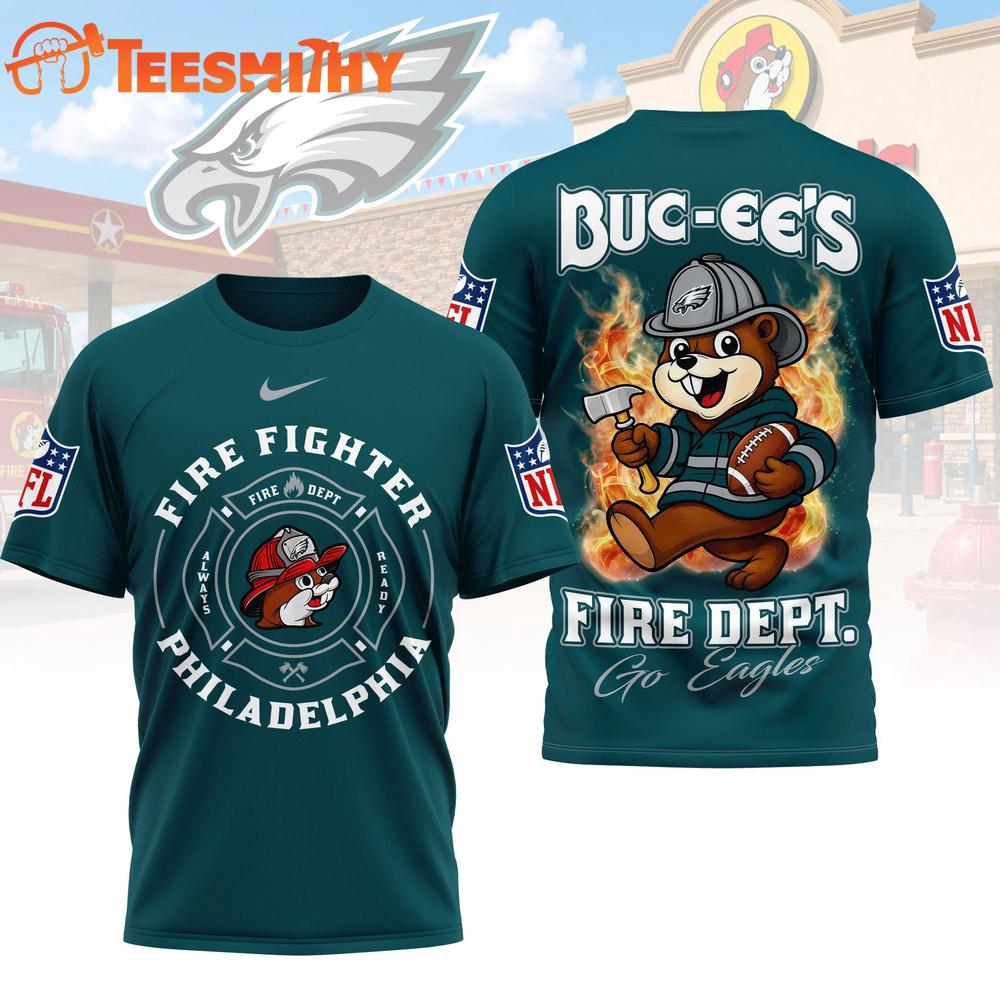 Philadelphia Eagles NFL Buc-ee's Firefighter Strong 3D Shirt