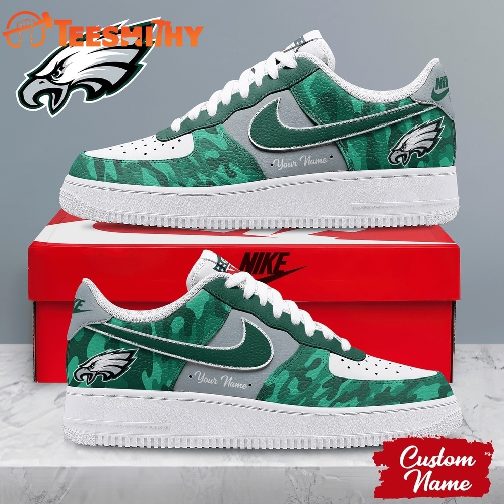 Philadelphia Eagles NFL End Zone Energy Air Force 1 Sneaker Shoes
