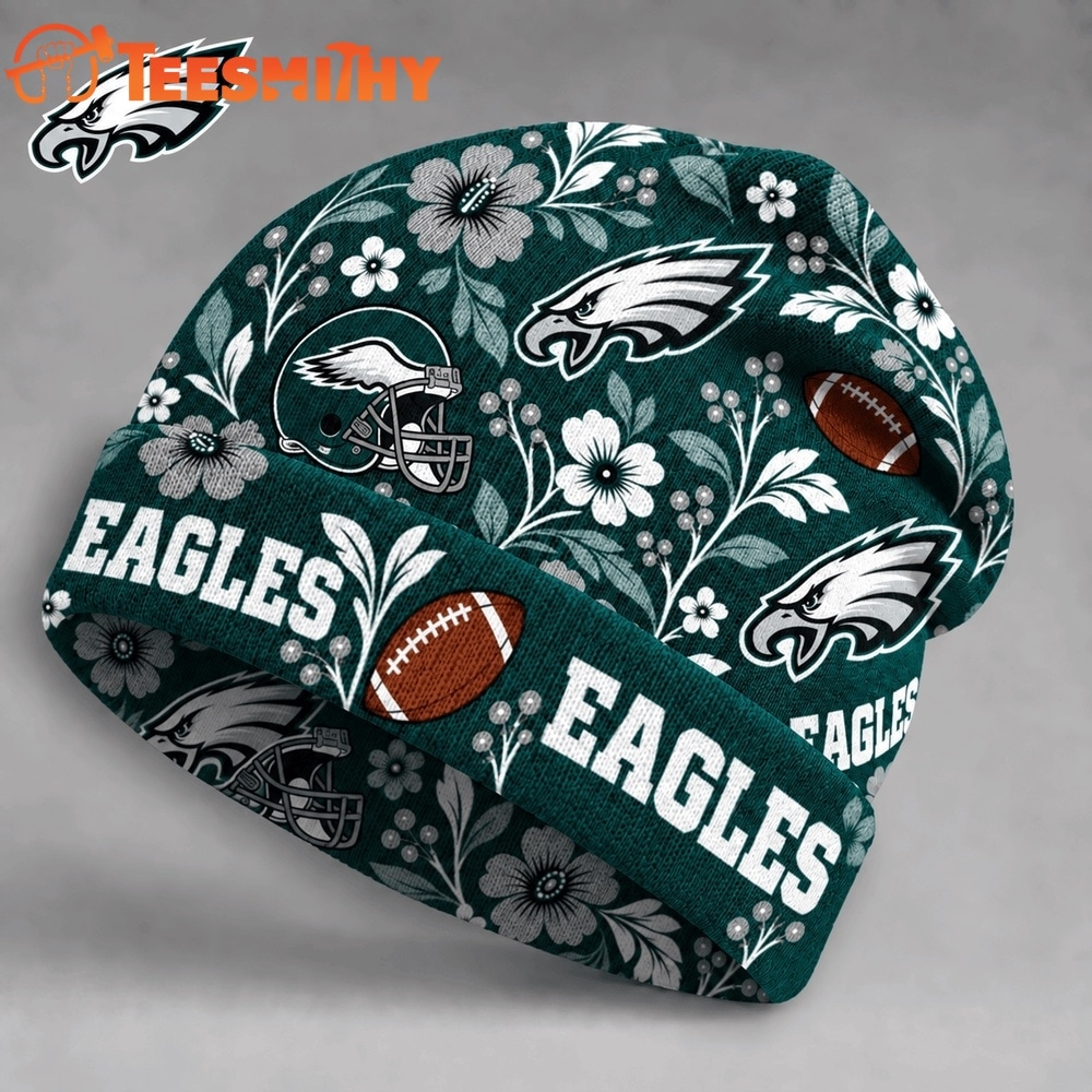 Philadelphia Eagles NFL Floral Team Pride Christmas Beanie Hats