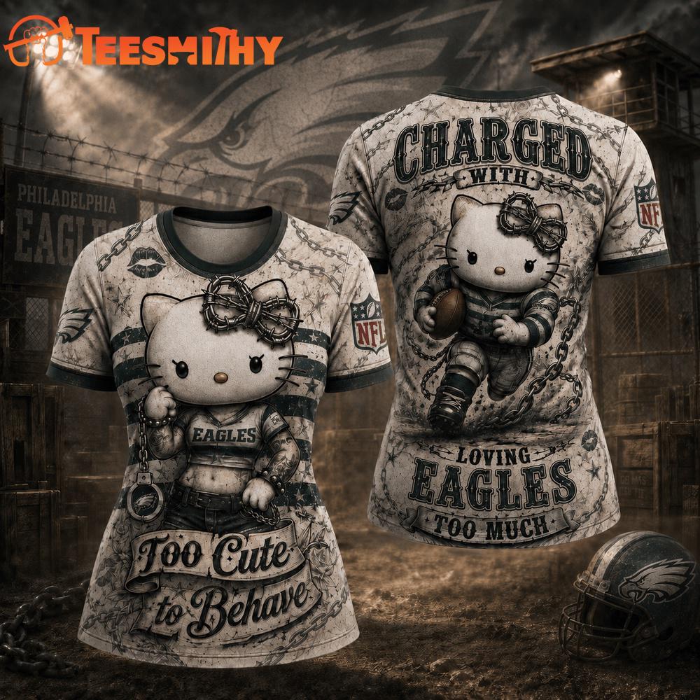 Philadelphia Eagles NFL Hello Kitty Rebellion Unisex 3D Shirt