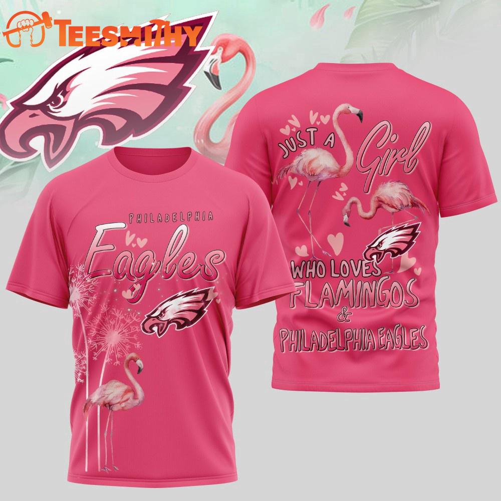Philadelphia Eagles NFL Just a Girl Who Loves Flamingo 3D Shirt Philadelphia Eagles NFL Just a Girl Who Loves Flamingo 3D Shirt