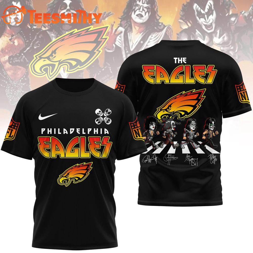 Philadelphia Eagles NFL Kiss Band Rock and Roll All Nite 3D Shirt