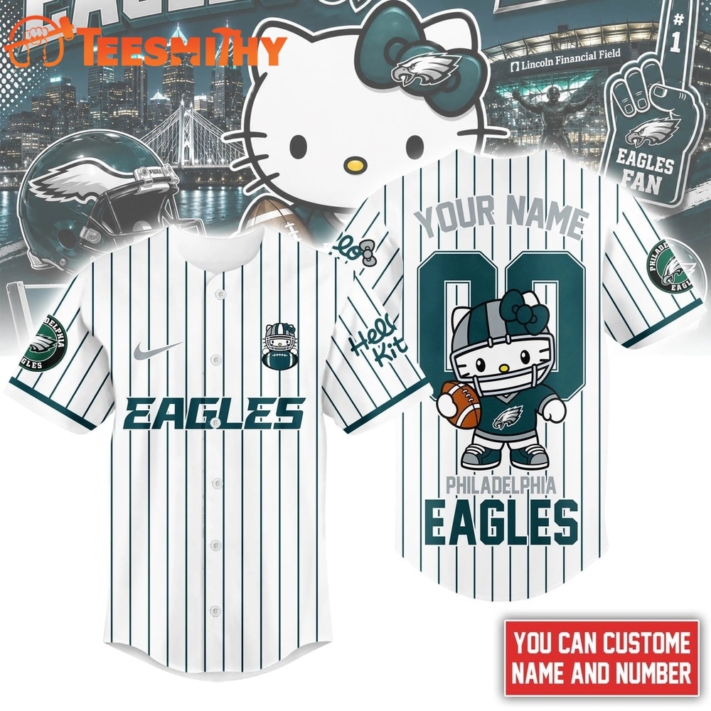 Philadelphia Eagles NFL Kitty Game Day Custom Baseball Jersey Shirt