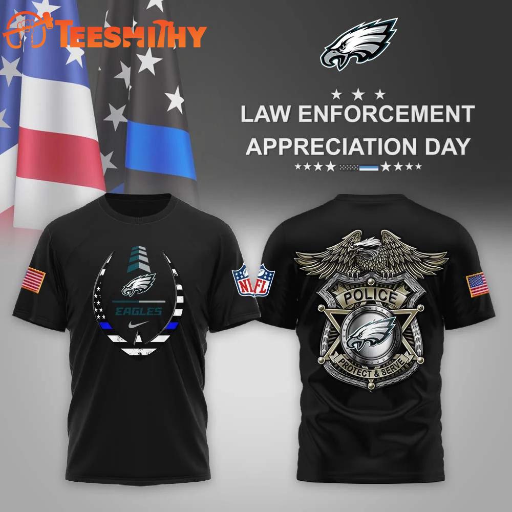 Philadelphia Eagles NFL Law Enforcement Appreciation Day Black T Shirt
