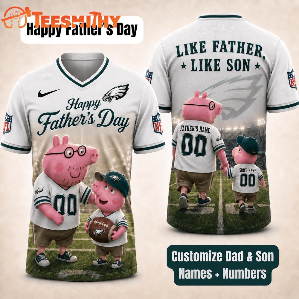 Philadelphia Eagles NFL Peppa Pig Father's Day Dad Football Jersey