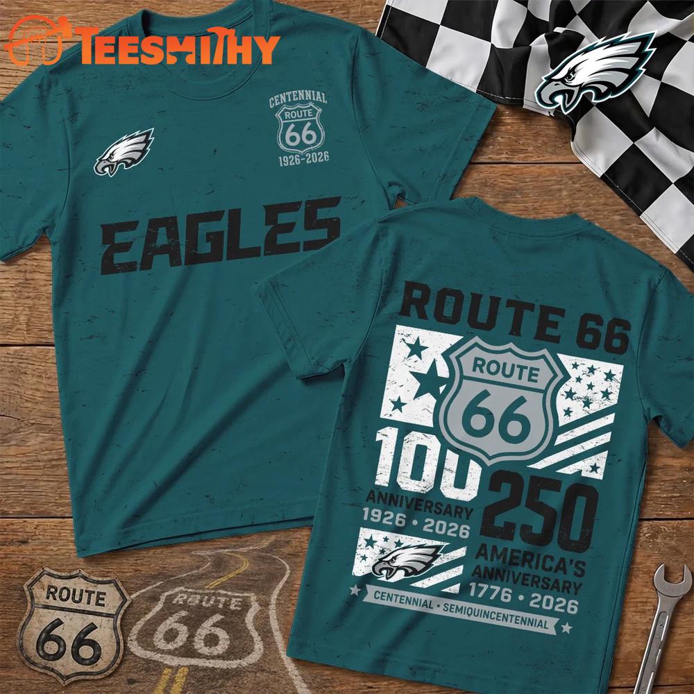 Philadelphia Eagles NFL Route 66 Centennial Limited 3D T Shirt