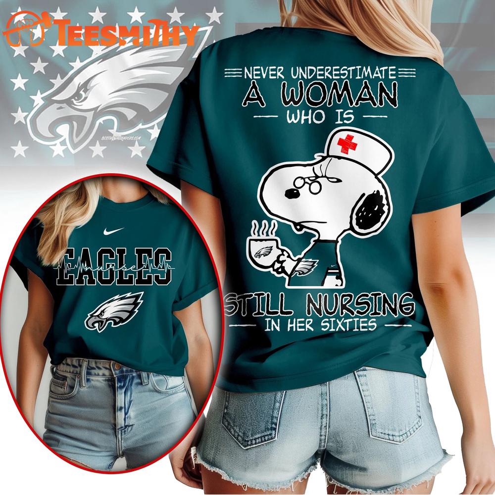 Philadelphia Eagles NFL Snoopy Never Underestimate A Nurse Unisex T Shirt