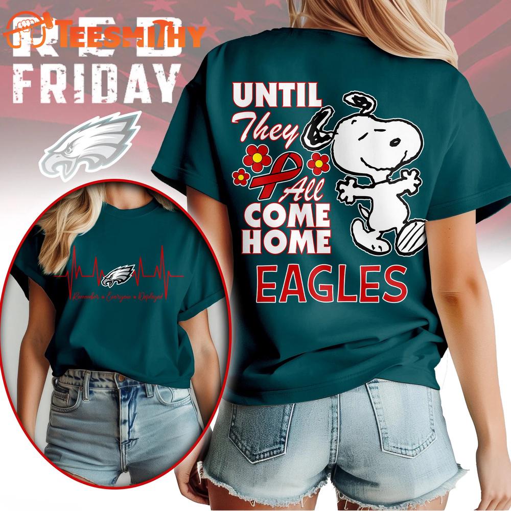 Philadelphia Eagles NFL Snoopy Red Friday Unisex 3D Shirt
