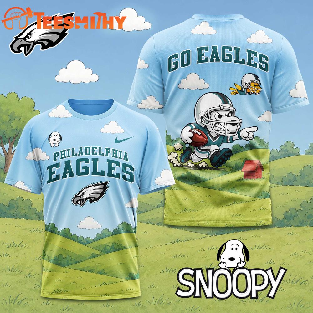 Philadelphia Eagles NFL Snoopy Touchdown 3D T-Shirt