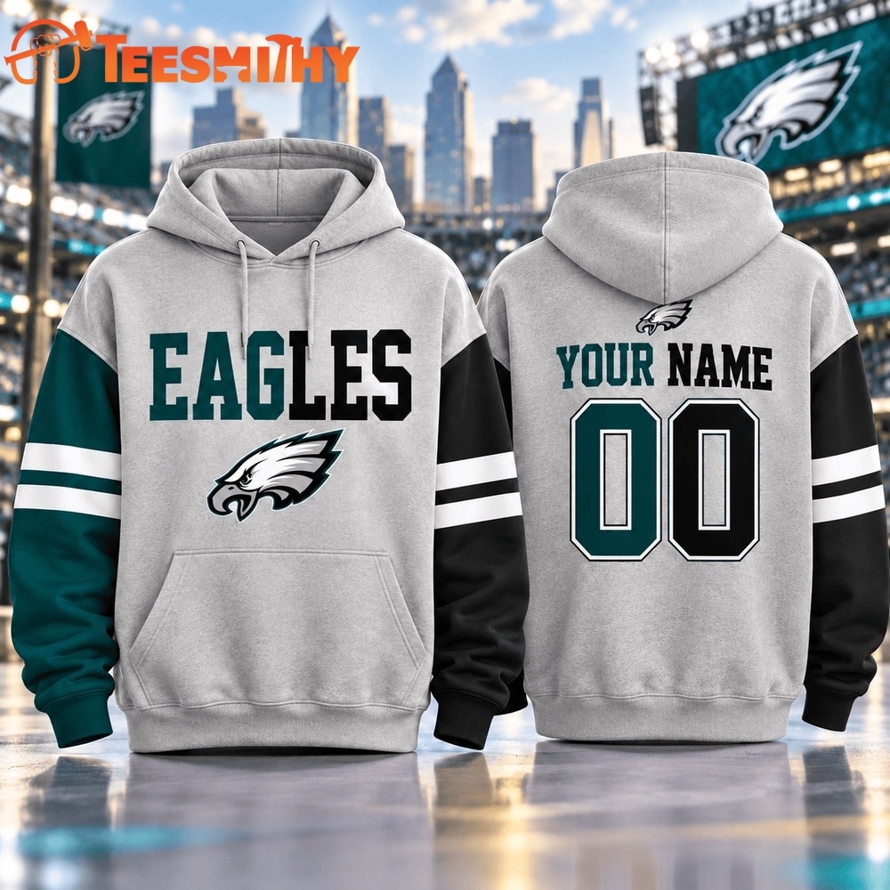 Philadelphia Eagles NFL Two Tone Colorblock Varsity Hoodie