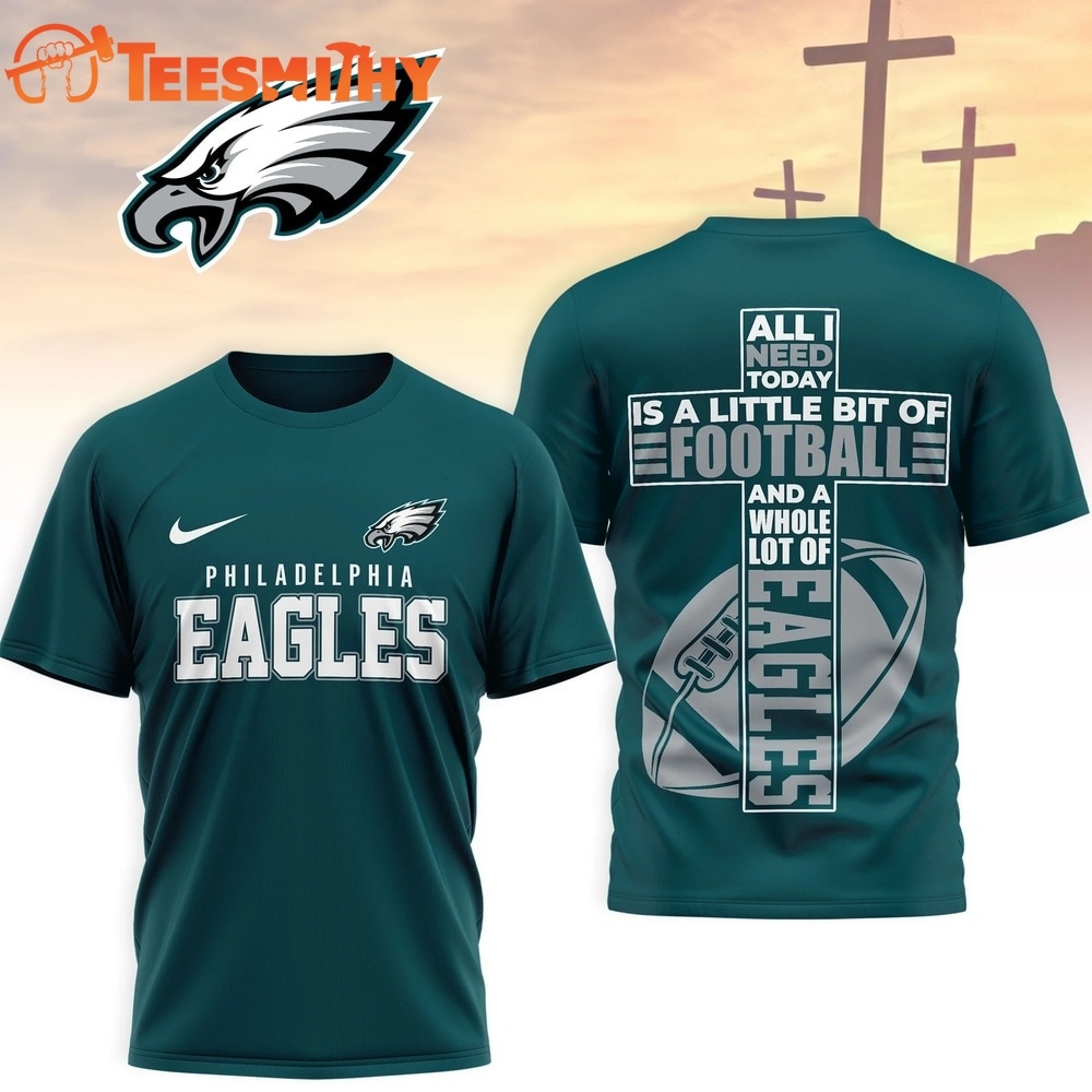 Philadelphia Eagles NFL Whole Lot of Football Christian Cross 3D Shirt