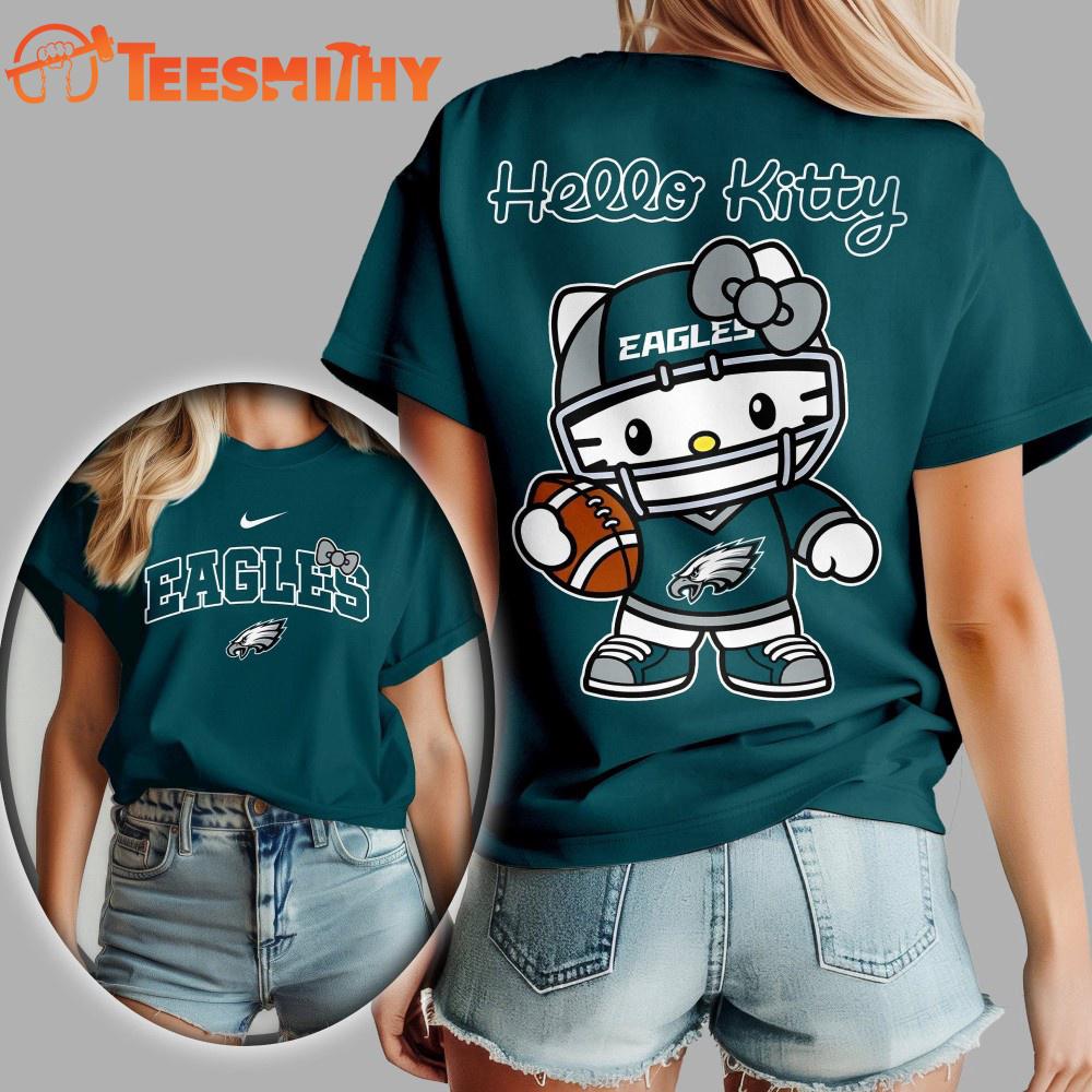 Philadelphia Eagles NFL x Hello Kitty All Over Print Shirt Philadelphia Eagles NFL x Hello Kitty All Over Print Shirt
