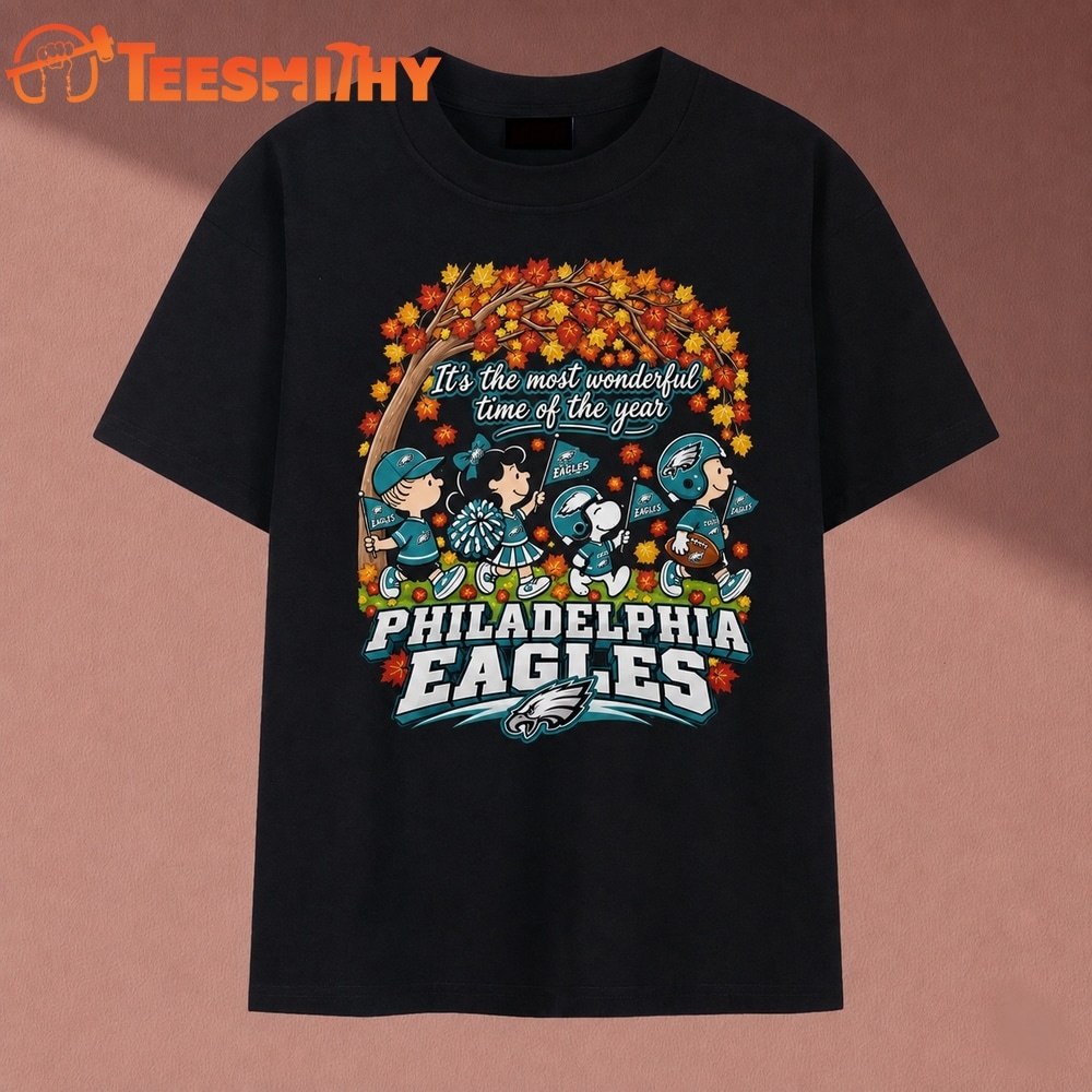 Philadelphia Eagles Peanuts Gang Most Wonderful Time Of The Year T Shirt