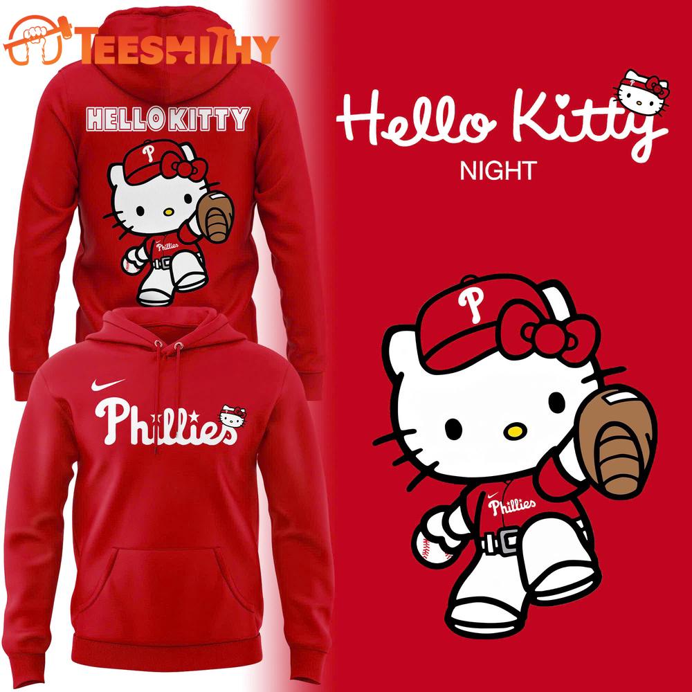 Philadelphia Phillie Hello Kitty Night Red Hoodie Philadelphia Phillie Hello Kitty Night Red Hoodie