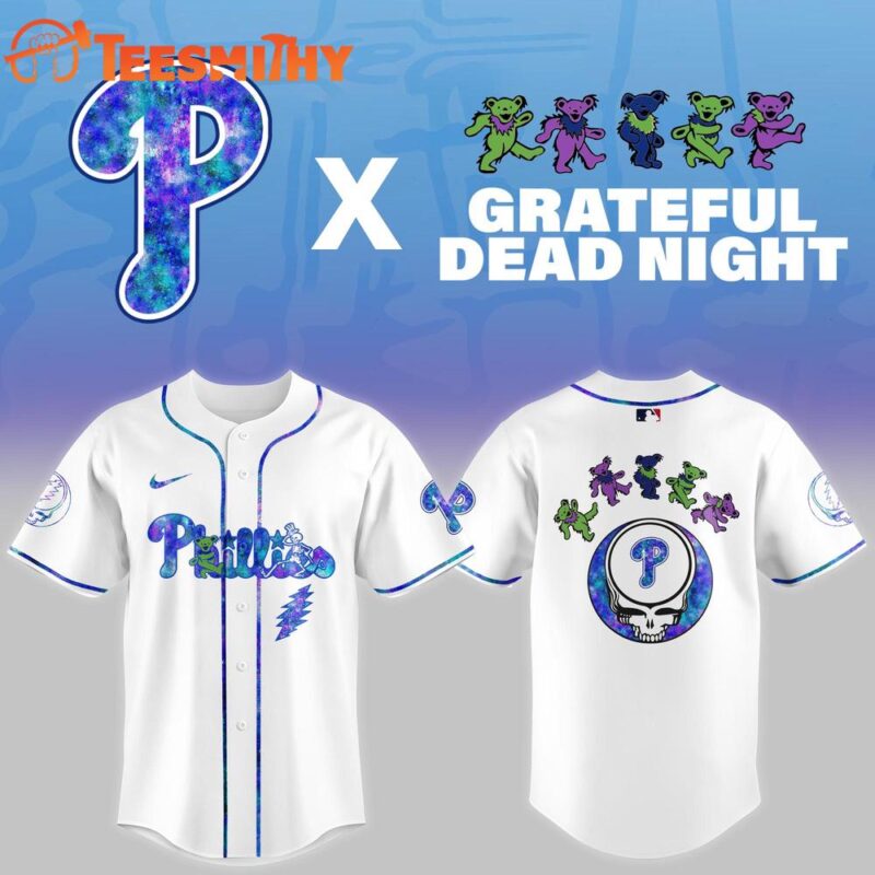 Philadelphia Phillies 2025 Grateful Dead Night Game Baseball Jersey