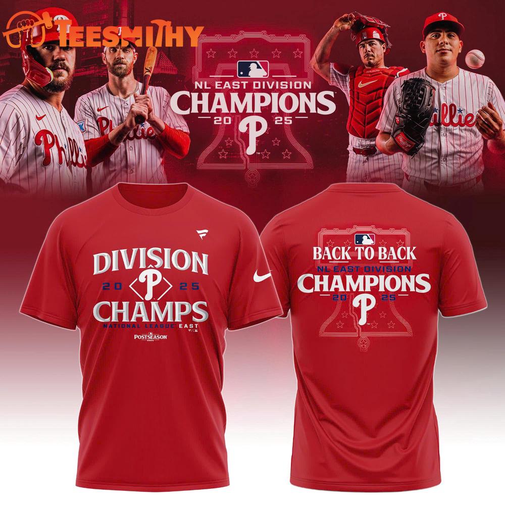 Philadelphia Phillies 2025 NL East Division Champions 3D Shirt