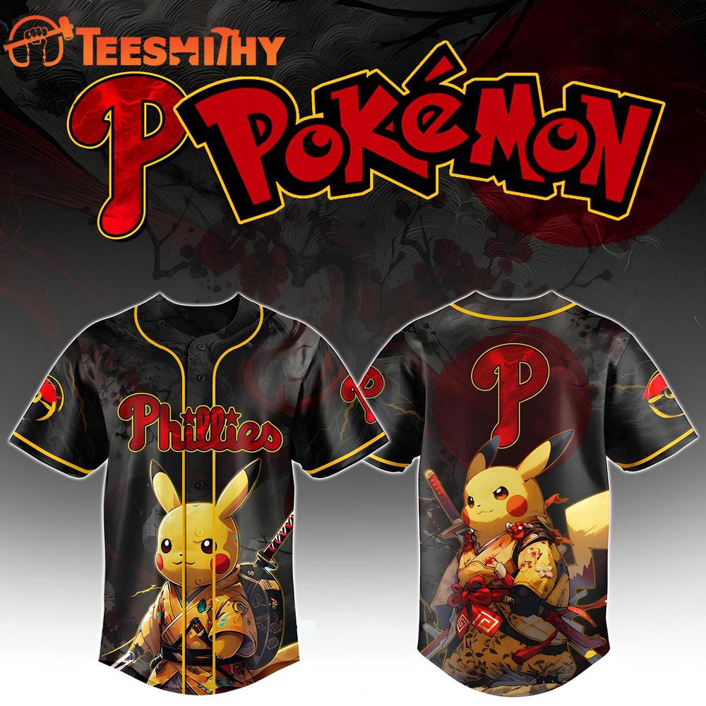 Philadelphia Phillies Special Design Pokemon Custom Baseball Jersey