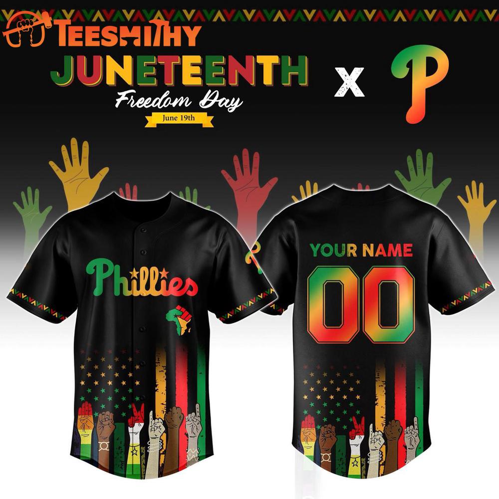 Philadelphia Phillies x Juneteenth Day Custom Baseball Jersey