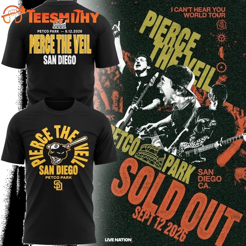 Pierce The Veil x San Diego Padres 2026 Black T Shirt