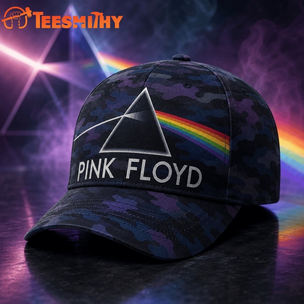 Pink Floyd Dark Side Prism Camo Psychedelic Rock Cap Classic Cap