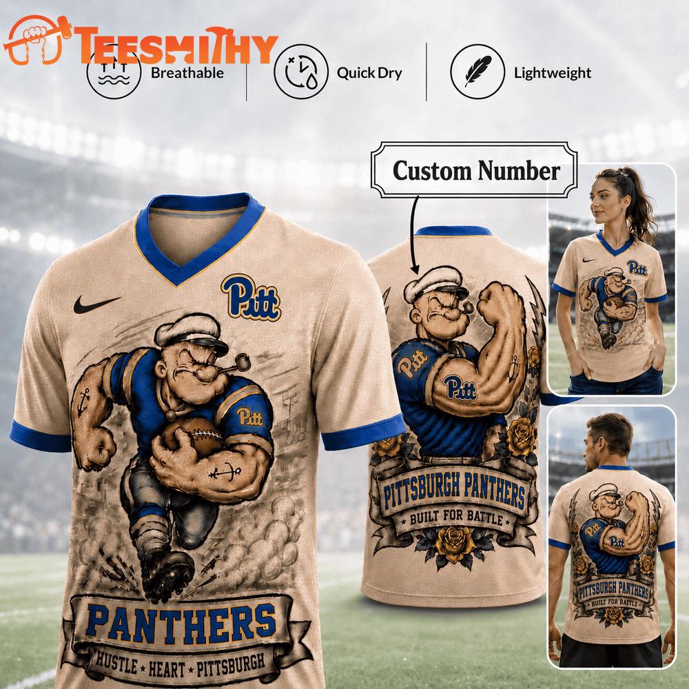Pittsburgh Panthers NCAA Popeye Vintage Tattoo Football Jersey