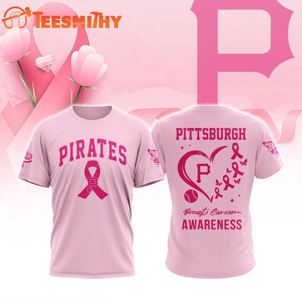 Pittsburgh Pirates 2025 MLB Pink Breast Cancer Awareness Design 3D Shirt