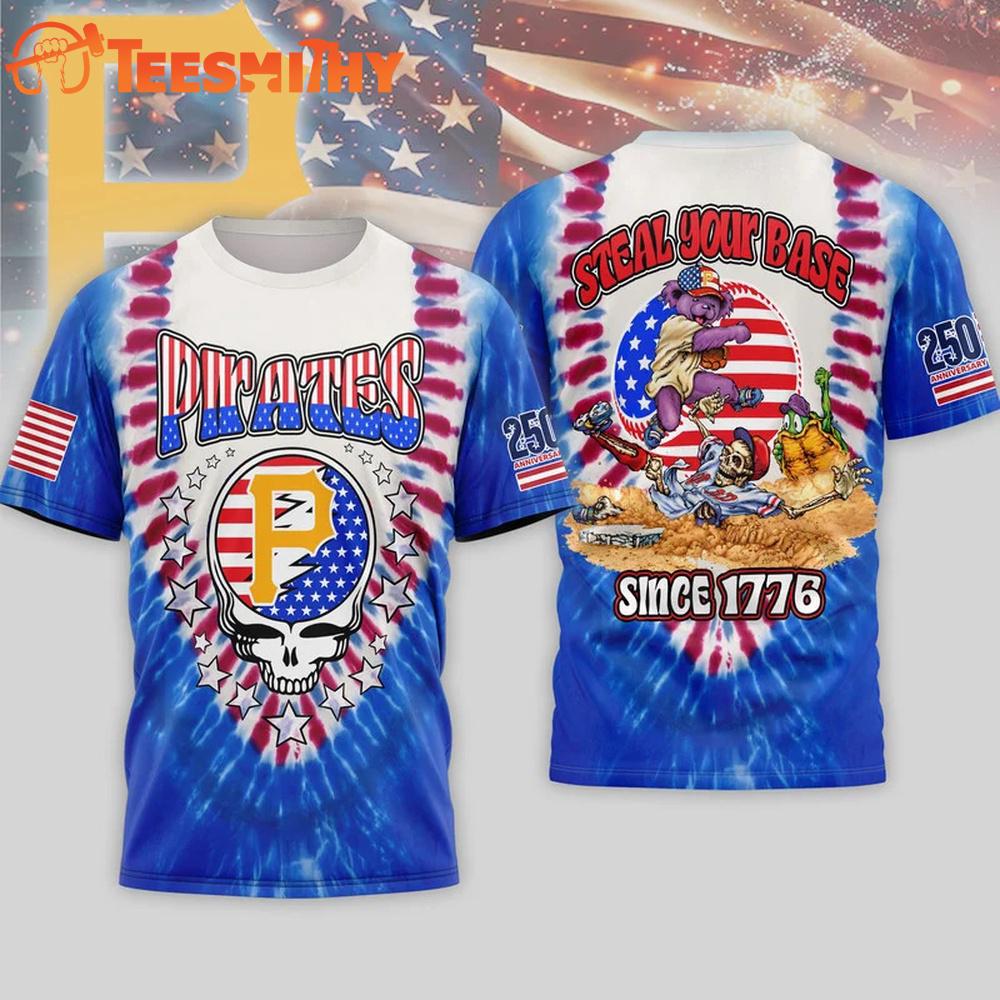 Pittsburgh Pirates 2026 MLB Grateful Dead 250 Years Of America 3D T Shirt
