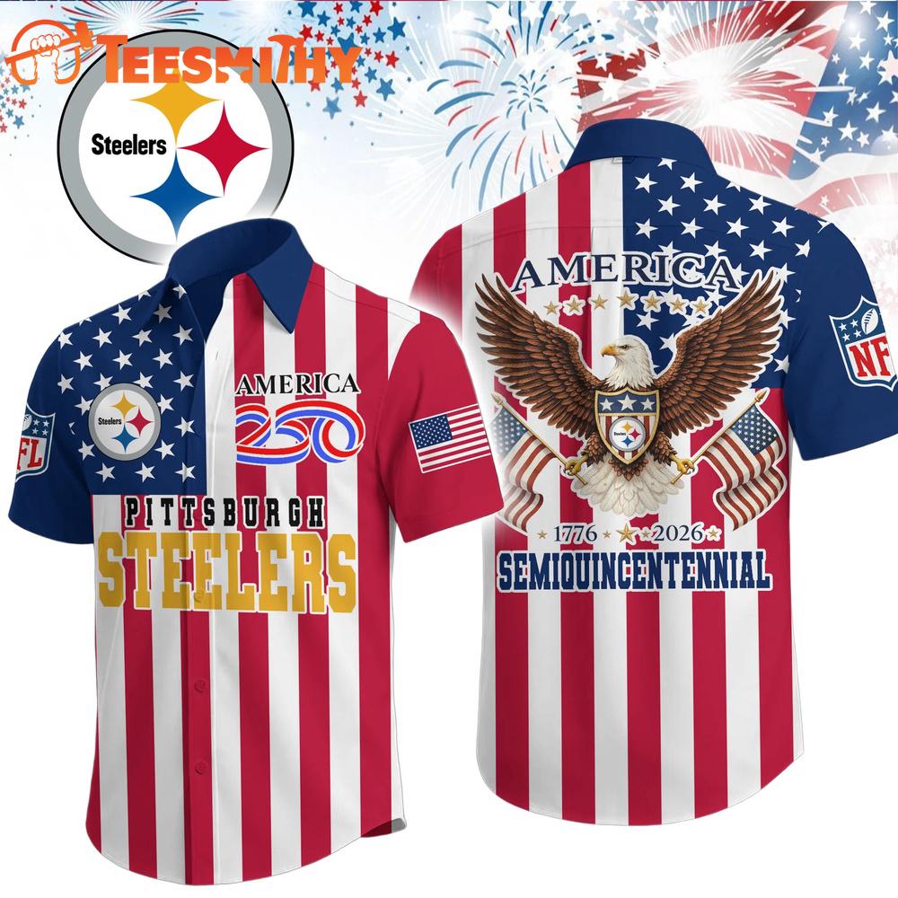 Pittsburgh Steelers 1776-2026 NFL Liberty Eagle Patriotic 250 Years America Hawaiian Shirt