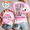 Pittsburgh Steelers 2025 NFL Breast Cancer Awareness Snoopy Hope For A Cure All Over Print Shirt