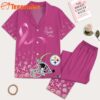 Pittsburgh Steelers 2025 NFL Breast Cancer October Short Sleeve Satin Pajama Set