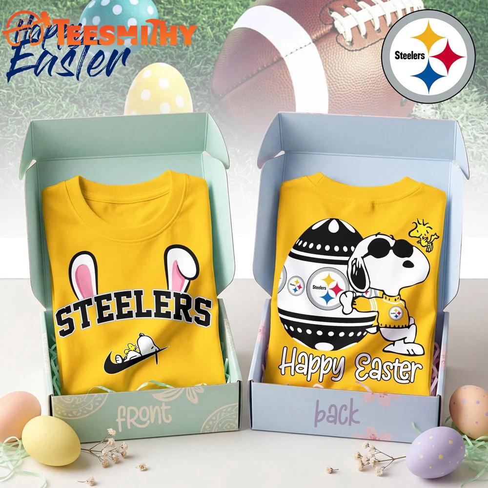 Pittsburgh Steelers 2026 NFL Happy Snoopy Easter All Over Print Shirt