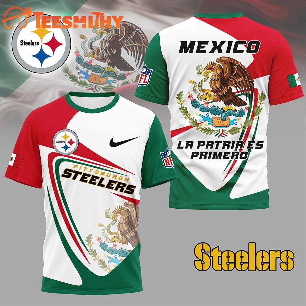 Pittsburgh Steelers 2026 NFL Mexico La Patria Es Primero Special New 3D Shirt
