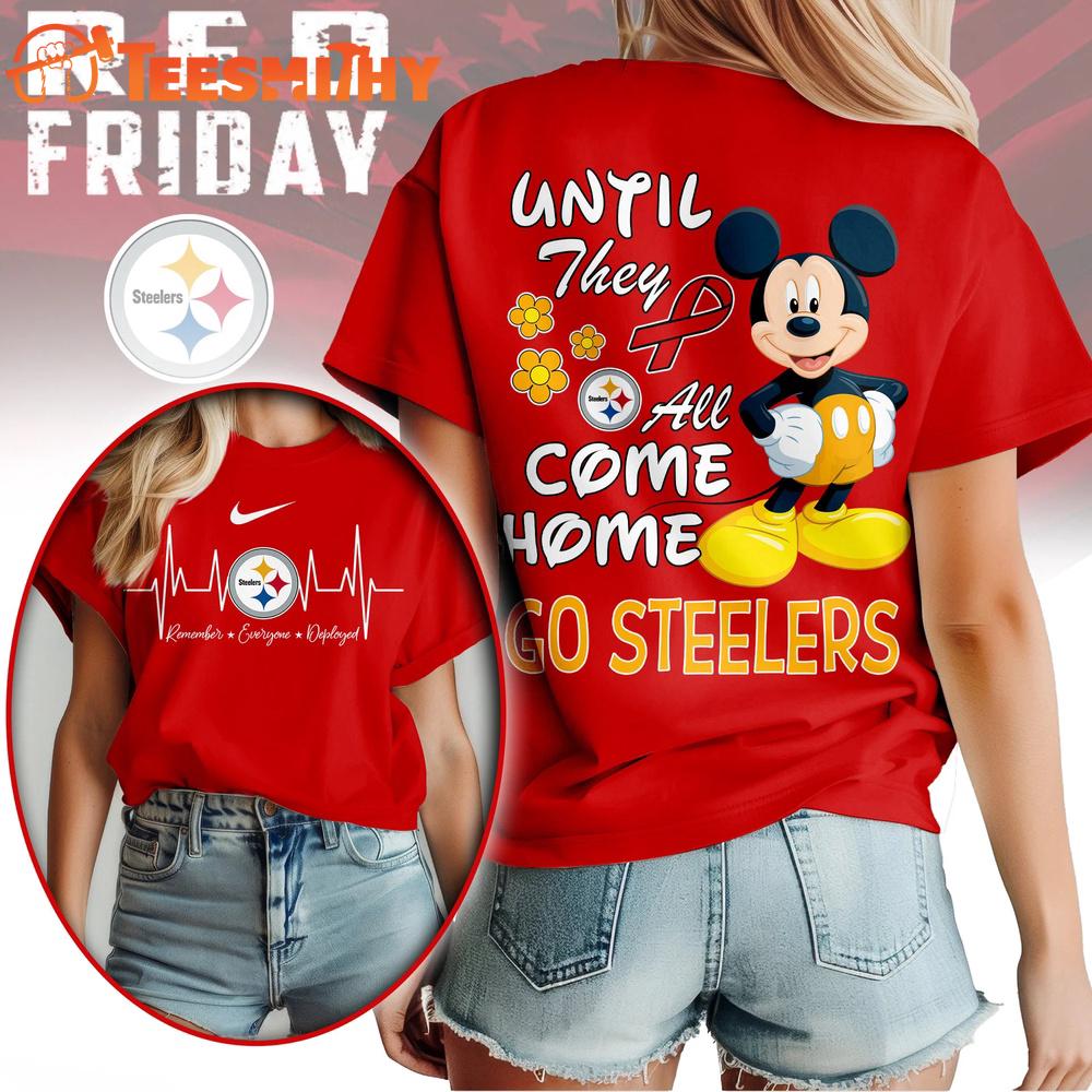 Pittsburgh Steelers 2026 NFL Mickey Red Friday 3D T Shirt