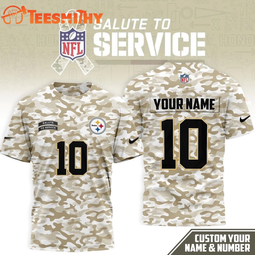 Pittsburgh Steelers 2026 NFL Salute to Service Camo New Design 3D Shirt