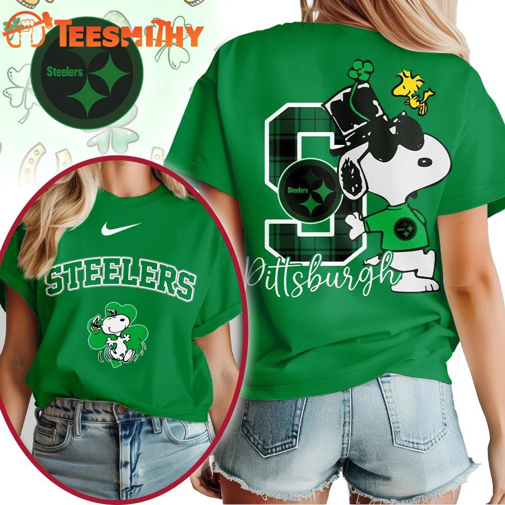 Pittsburgh Steelers 2026 NFL Snoopy St. Patricks Day Unisex 3D Shirt