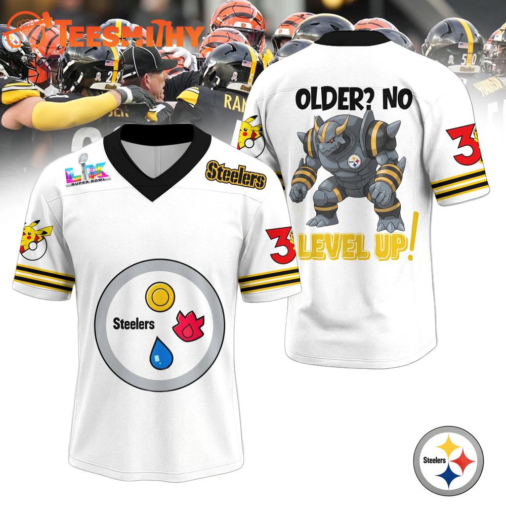 Pittsburgh Steelers 2026 Super Bowl x Pokemon 30th Anniversary Football Jersey