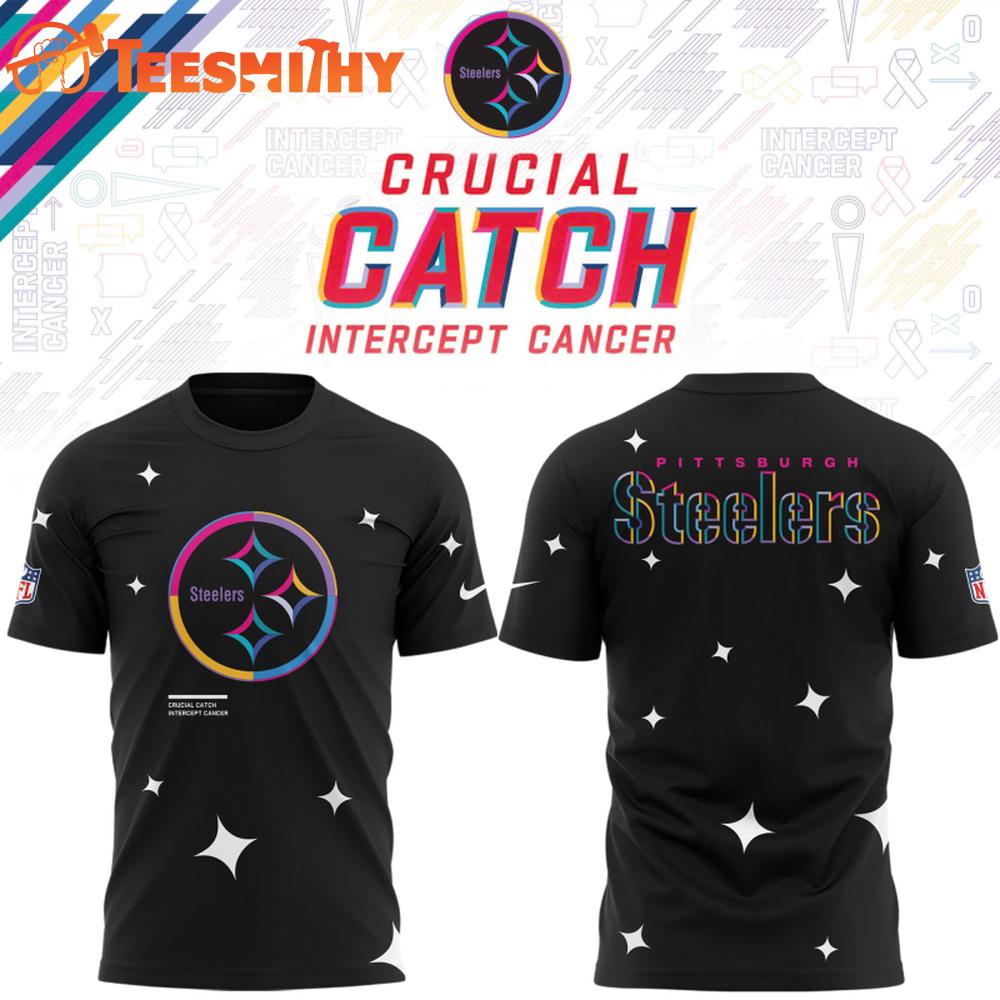 Pittsburgh Steelers Black 2025 NFL Crucial Catch Unisex 3D Shirt