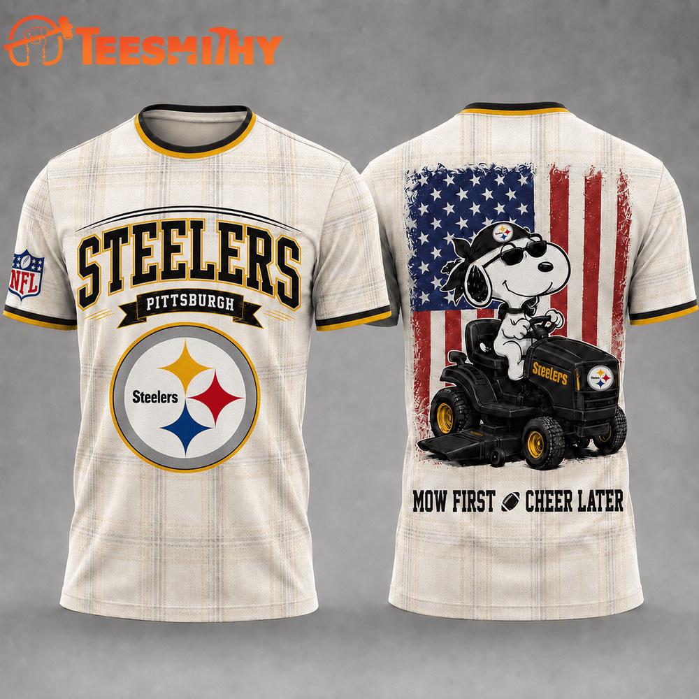 Pittsburgh Steelers Funny Football Snoopy Gardening Lovers 3D T Shirt