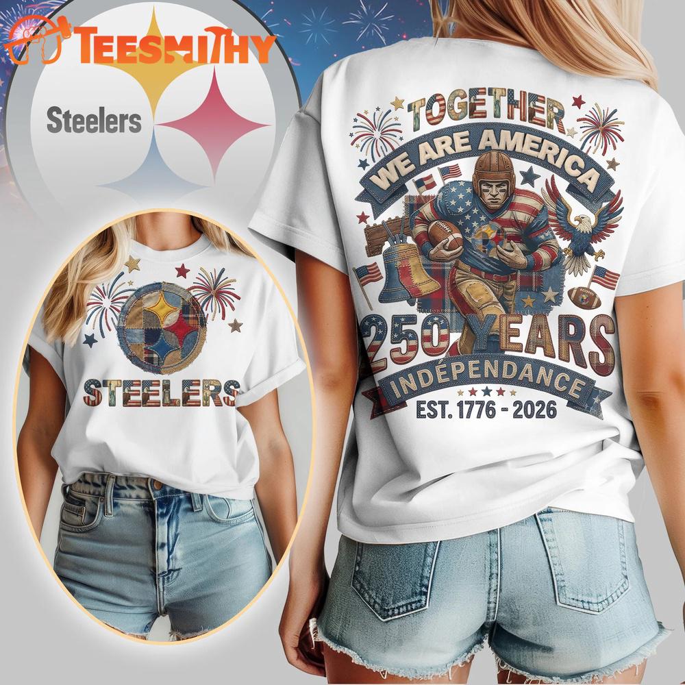 Pittsburgh Steelers NFL 250th Anniversary Of America Patchwork All Over Print T Shirt