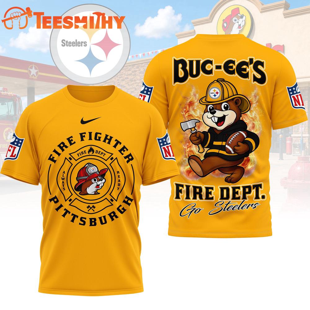 Pittsburgh Steelers NFL Buc-ee's Firefighter Strong 3D Shirt