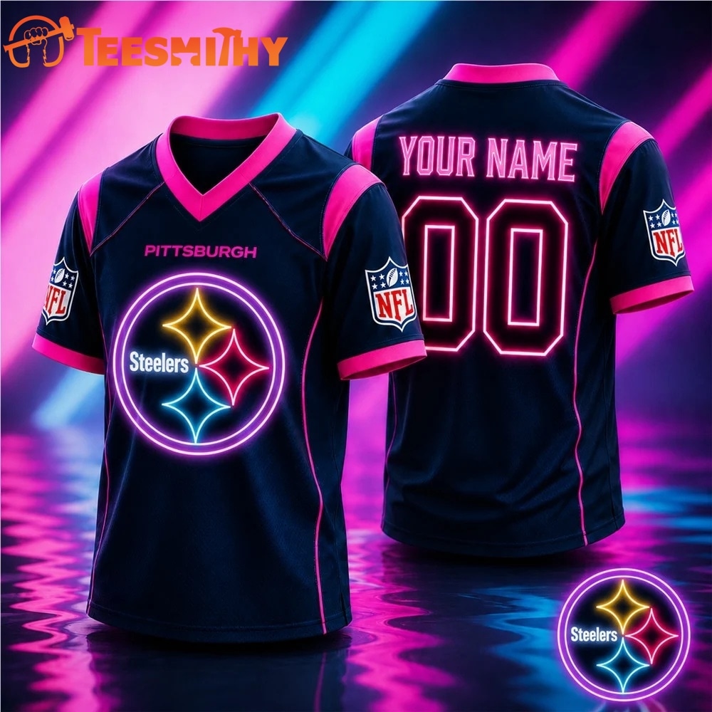 Pittsburgh Steelers NFL Electric Glow Custom Football Jersey