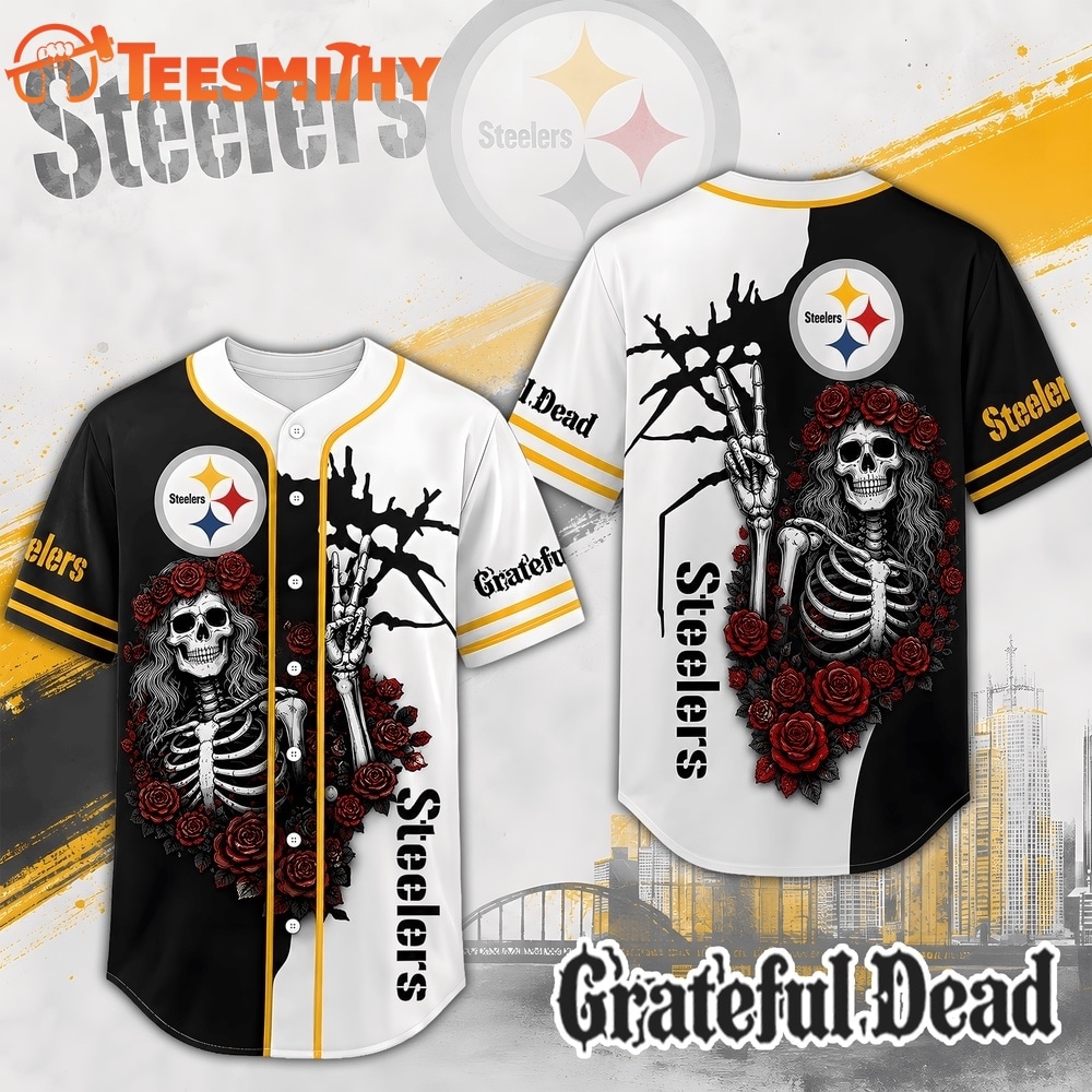Pittsburgh Steelers NFL Game Day Grateful Dead Baseball Jersey Shirt