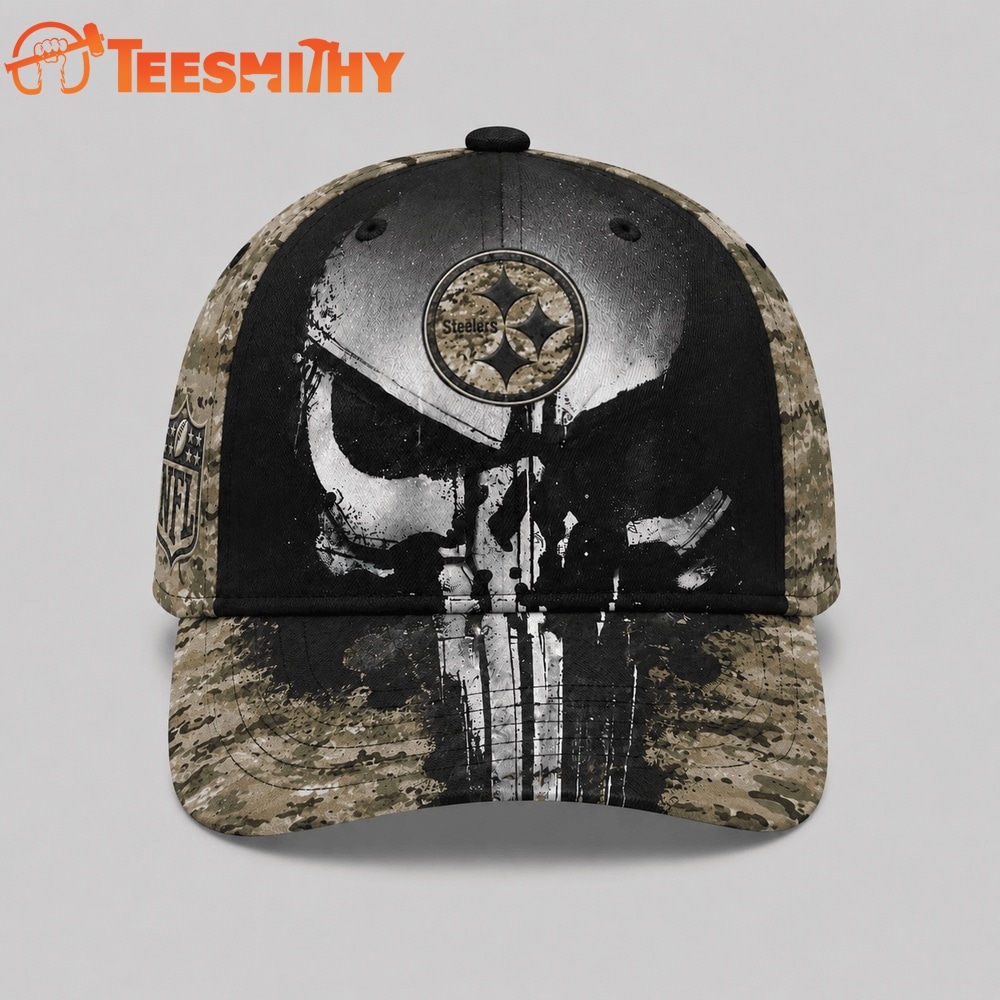 Pittsburgh Steelers NFL Halloween Military Skull Camo Classic Cap