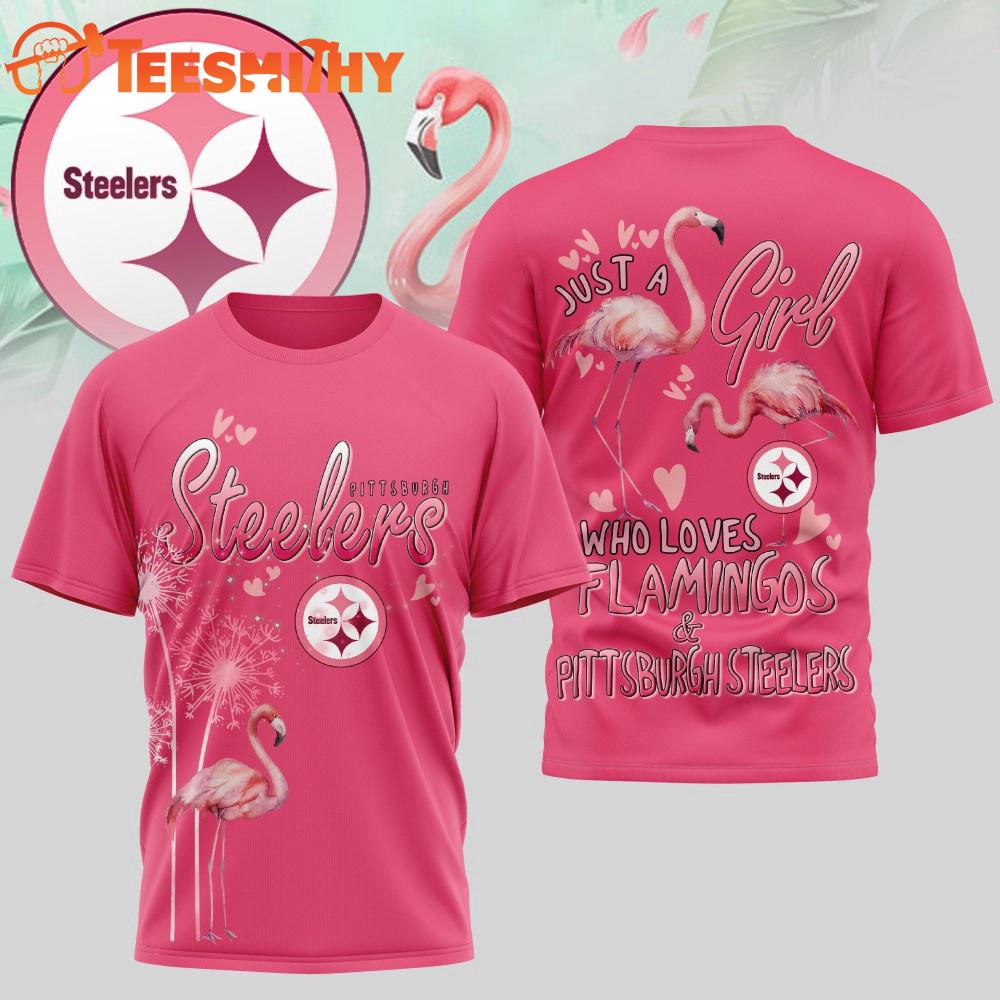 Pittsburgh Steelers NFL Just a Girl Who Loves Flamingo 3D Shirt Pittsburgh Steelers NFL Just a Girl Who Loves Flamingo 3D Shirt