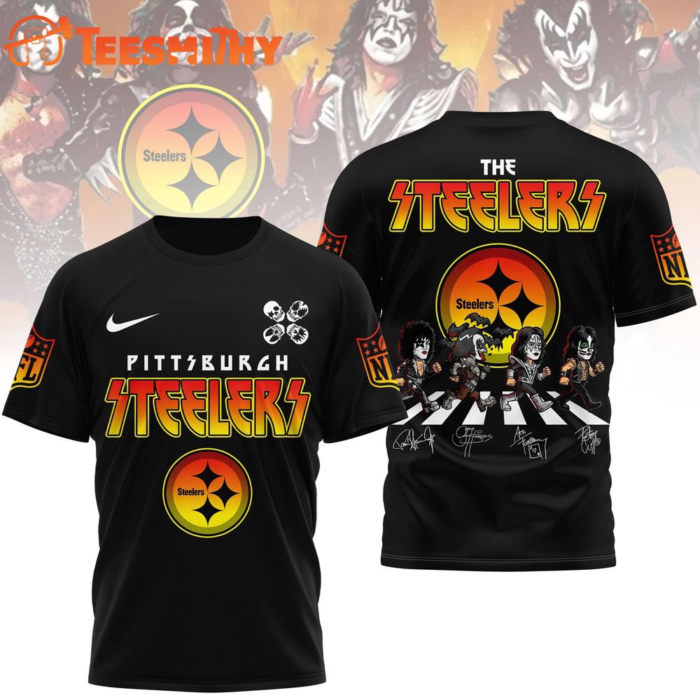 Pittsburgh Steelers NFL Kiss Band Rock and Roll All Nite 3D Shirt