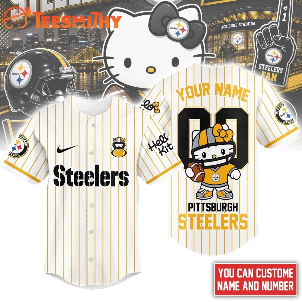 Pittsburgh Steelers NFL Kitty Game Day Custom Baseball Jersey Shirt