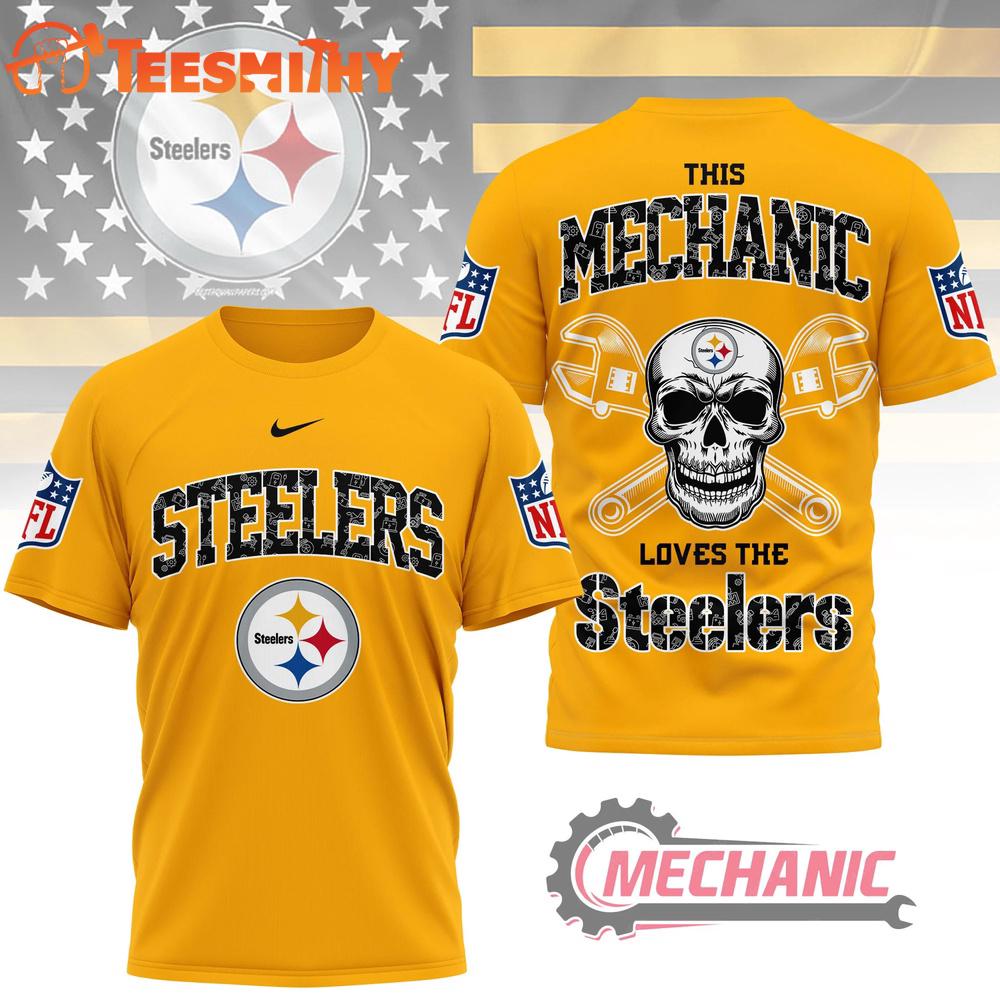 Pittsburgh Steelers NFL Mechanic Loves Football New Design 3D Shirt